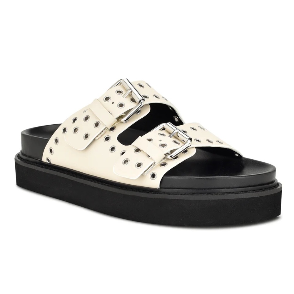 Eleny Buckle Slide Sandals